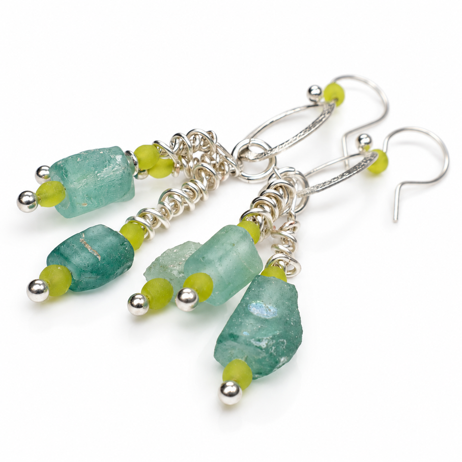 Roman Glass Earring Drops