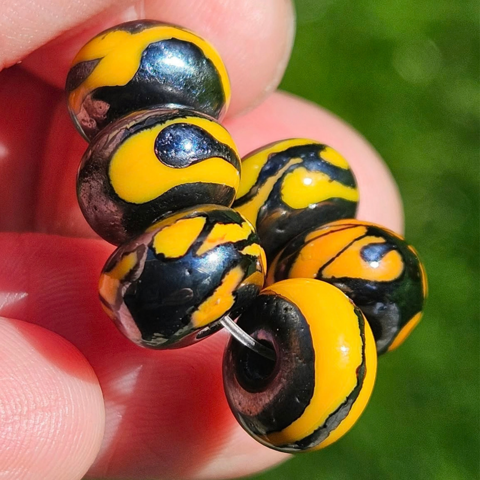 Midnight Glow: Handmade Lampwork Glass Beads