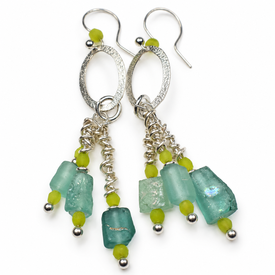 Roman Glass Earring Drops