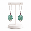 Aqua Bloom Sterling Silver Earrings