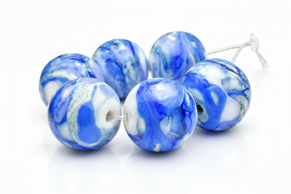 Ocean Mist: Handmade Lampwork Glass Beads