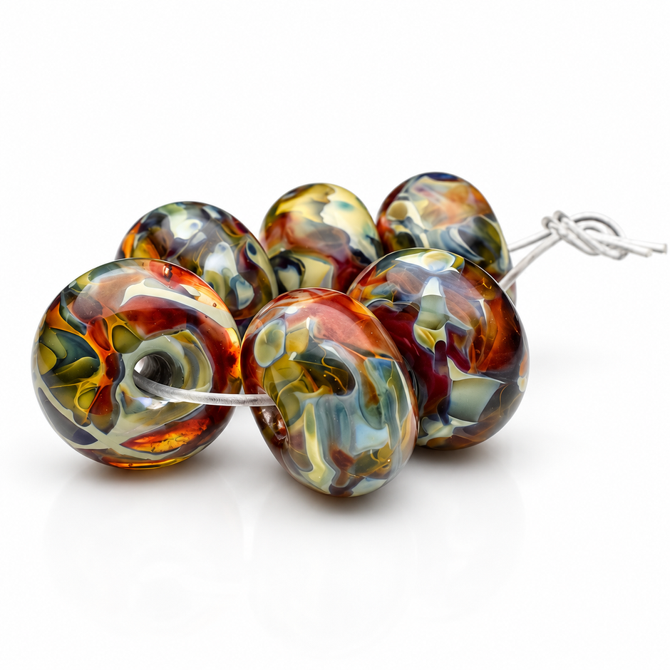 Harvest Mosaic: Handmade Lampwork Glass Beads