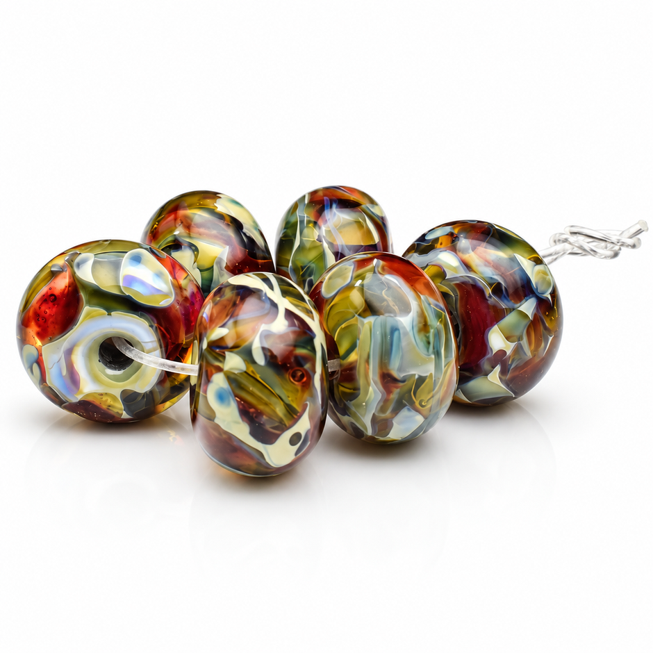 Harvest Mosaic: Handmade Lampwork Glass Beads