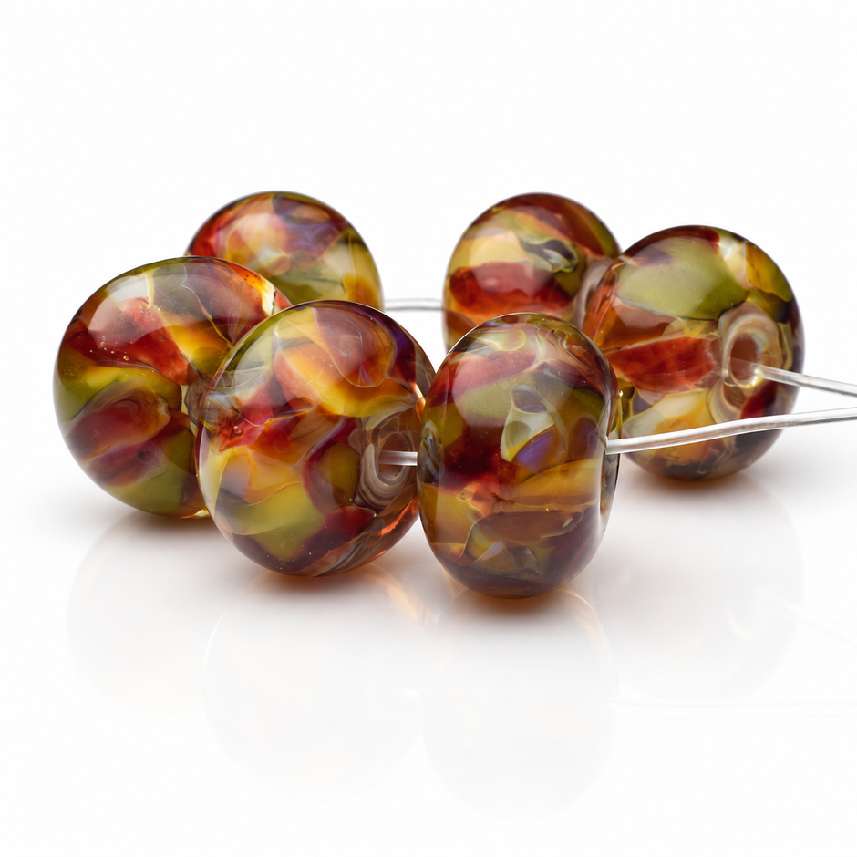 Autumn Embers: Handmade Lampwork Glass Beads