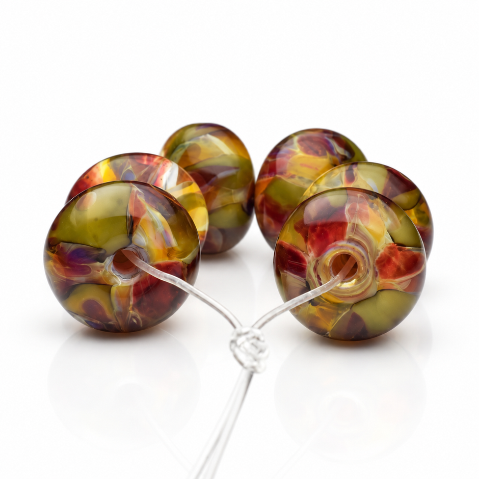 Autumn Embers: Handmade Lampwork Glass Beads