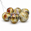 Golden Mirage: Handmade Lampwork Glass Beads