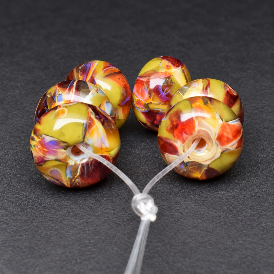 Autumn Embers: Handmade Lampwork Glass Beads