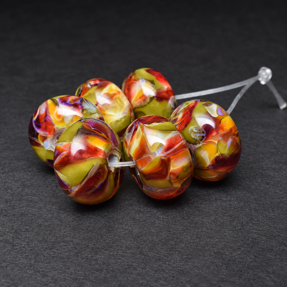 Autumn Embers: Handmade Lampwork Glass Beads