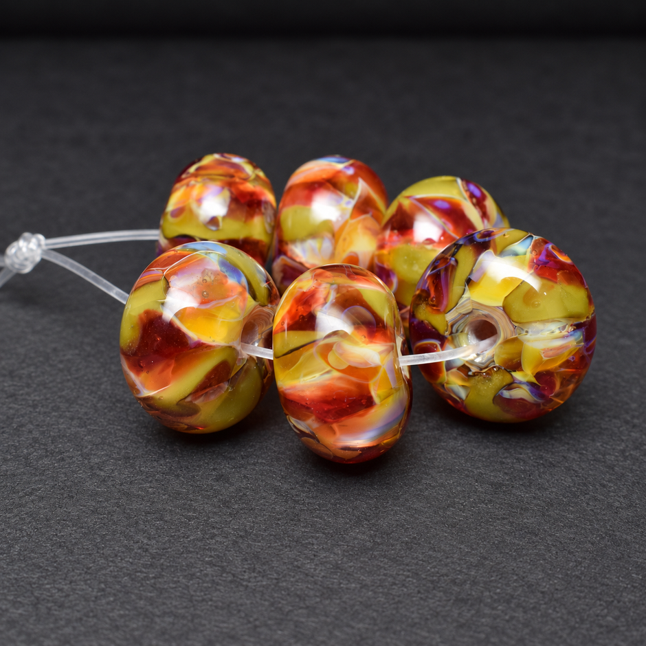 Autumn Embers: Handmade Lampwork Glass Beads